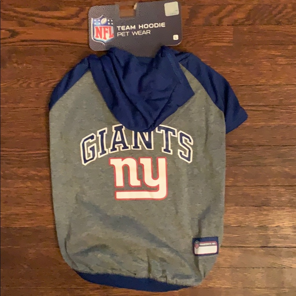 NFL NY Giants Dog Team Hoodie T-Shirt NWT 🐶❤️